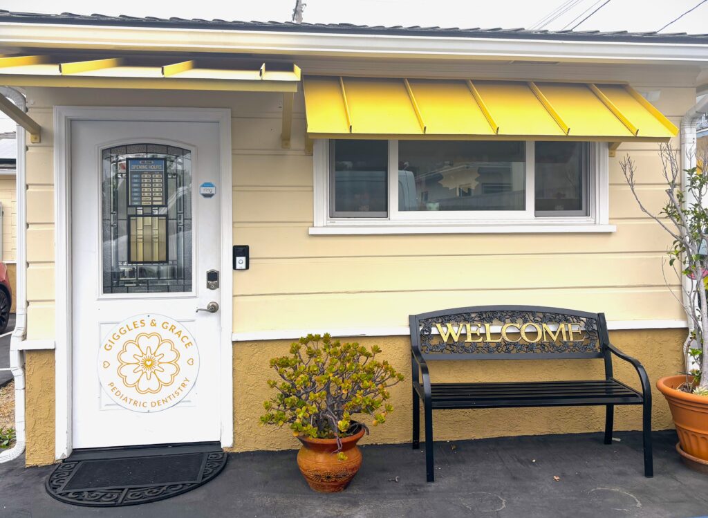 Front entrance with kid-friendly décor at Giggles & Grace Pediatric Dentistry